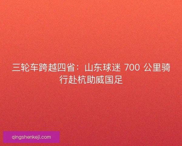 三轮车跨越四省：山东球迷 700 公里骑行赴杭助威国足